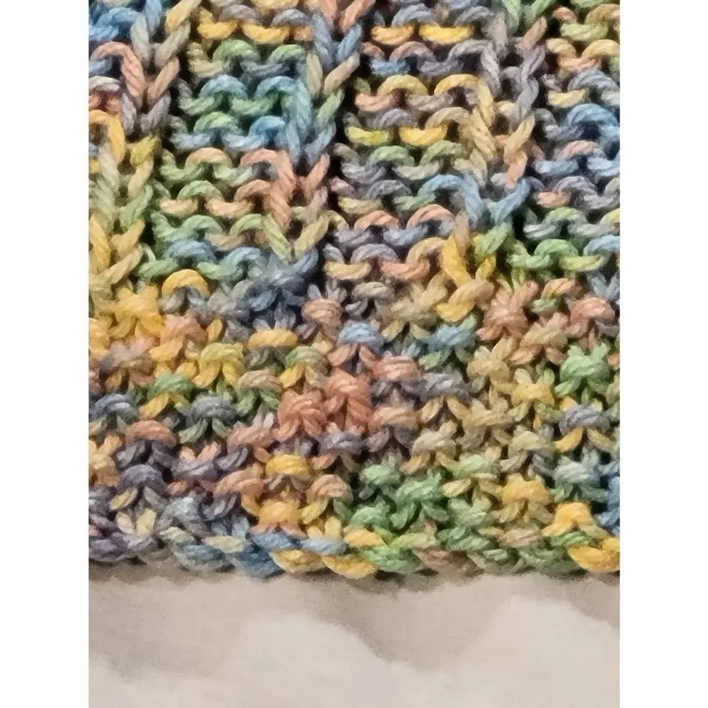 Afghan Handmade Crochet Throw Lap Wheelchair Blanket multi pastel colors‎ 34 x34